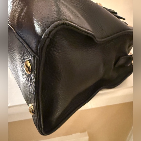 Michael Michael Kors Hamilton Satchel/Shoulder Bag ~Black pebbled leather EUC - Picture 11 of 16